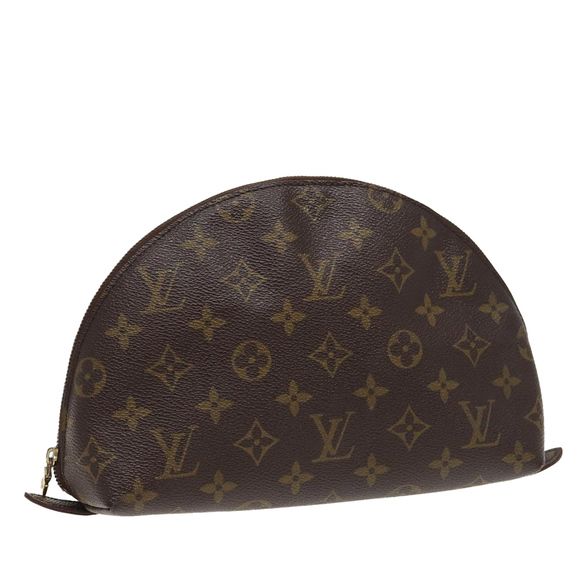 LOUIS VUITTON Monogram Trousse Demi Ronde Cosmetic Pouch M47520 LV Auth 80721 - Picture 1 of 16